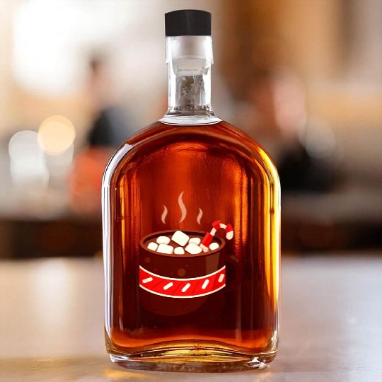 Cozy Hot Chocolate Mug Design Whiskey Bottles