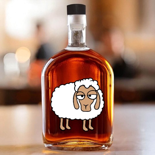 Sheep Tired Bored Look Little Sweet Lamb Bad Mood Whiskey Bottles
