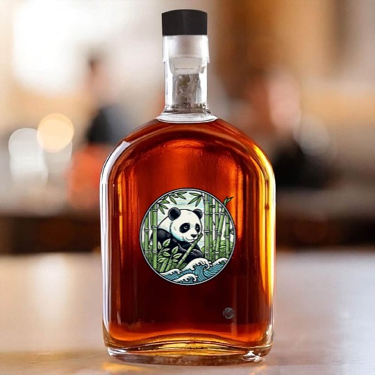 Panda in Bamboo Forest Whiskey Bottles