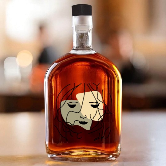 Minimalist Lonely Muted Face Whiskey Bottles