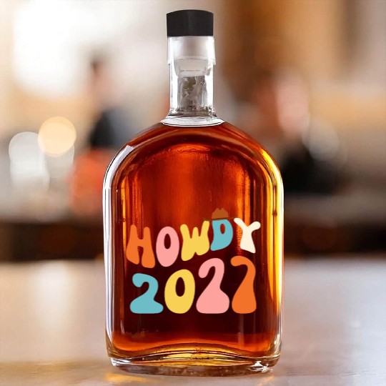 Howdy 2027 funny 2027 NYE Groovy Whiskey Bottles
