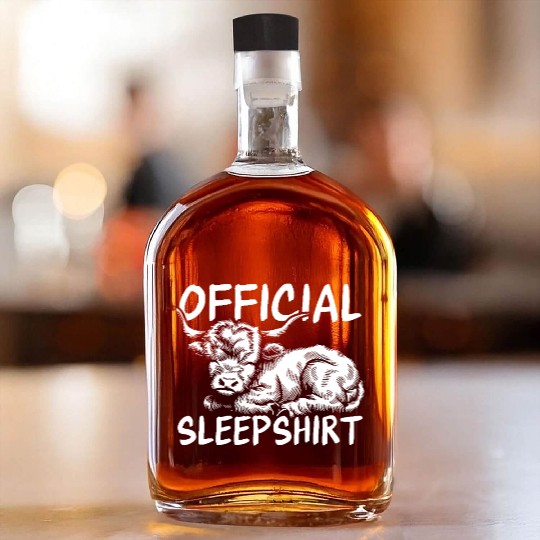 Highland Cow Official Sleepshirt Cute Farm Animal Whiskey Bottles