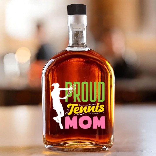 Proud Tennis Mom Enthusiast Gear Whiskey Bottles