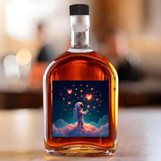 Astronauts are full of love Whiskey Bottles