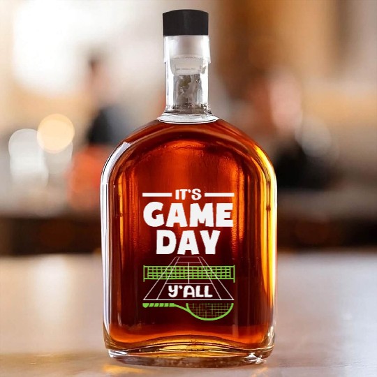 Tennis Game Day Y'all Vibes Whiskey Bottles