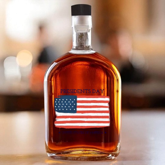 US flag.Presidents Day Whiskey Bottles