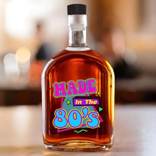 Retro 80s Style design Perfect for Nostalgia Fans Whiskey Bottles