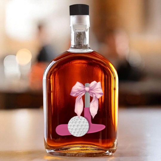 Coquette Bow Mini Golf Golfer Mothers Day Whiskey Bottles
