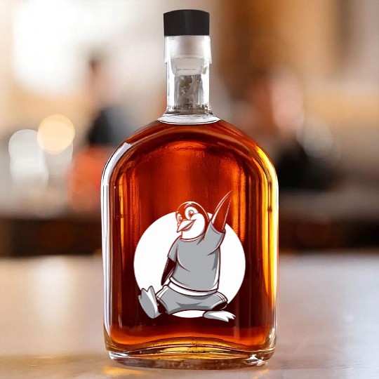 Fitness Penguin Stretch Workout Fun Whiskey Bottles