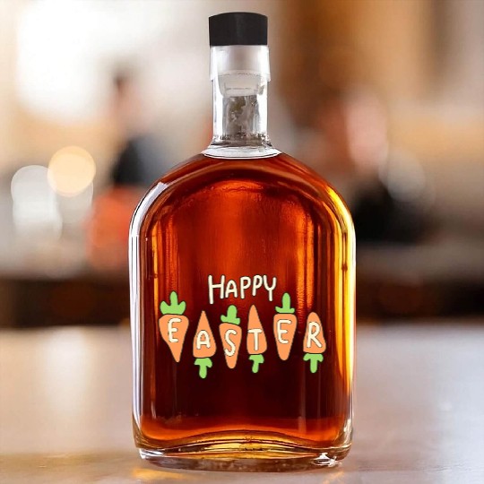 Happy Easter Cute Carrot Whiskey Bottles