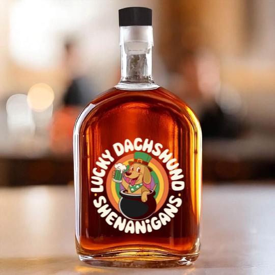 Lucky Dachshund Shenanigans | St. Patrick’s Day Whiskey Bottles