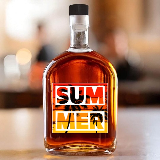 Summer Typographu lettering Design Whiskey Bottles