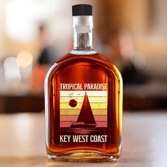 Florida TROPICAL PARADISE KEY-WEST COAST Whiskey Bottles