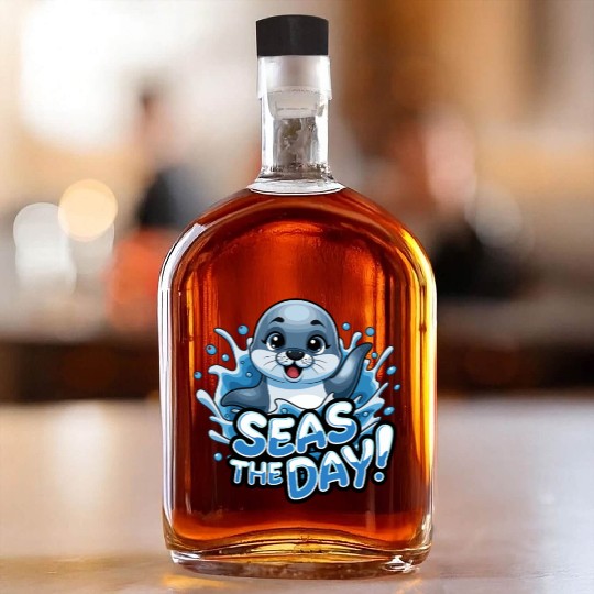 Seas The Day Seal Enthusiast Splash Vibes Whiskey Bottles
