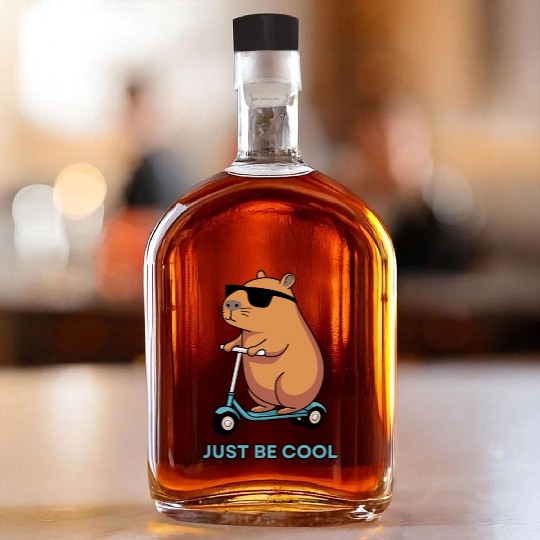 Just Be Cool – Chill & Funny Capybara Design! Whiskey Bottles