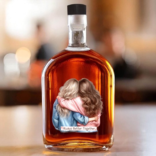 Always Better Together Best Friends BFF Friendship Whiskey Bottles