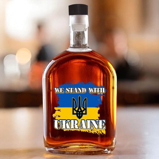 We Stand With Ukraine Support Whiskey Bottles