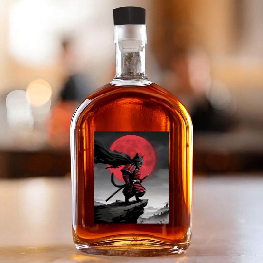 Japanese Cat Samurai Cat Whiskey Bottles