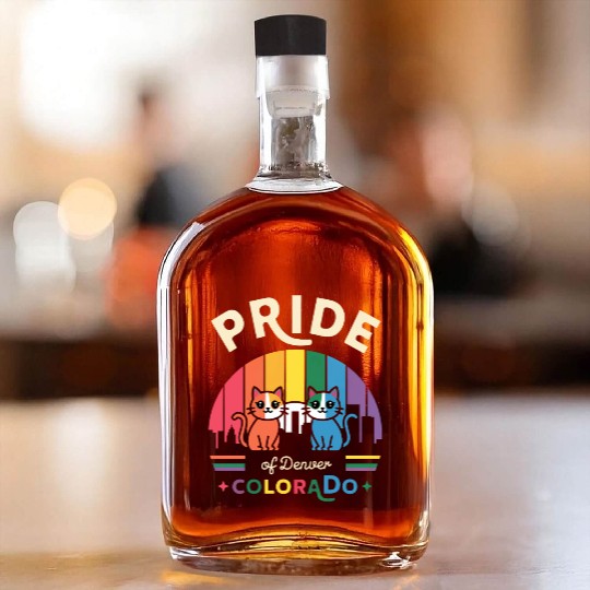 Pride of Dallas City Texas USA Rainbow Flag Whiskey Bottles