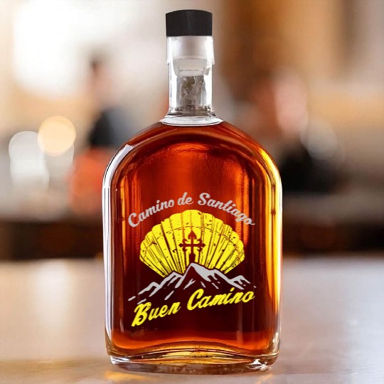Way of St. James Buen Camino pilgrim shell Whiskey Bottles