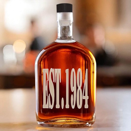 EST. 1984 Whiskey Bottles – Classic Beige Birth Year Whiskey Bottles