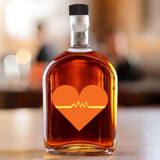 Heartbeat with Heart health care and Cardiac Whiskey Bottles