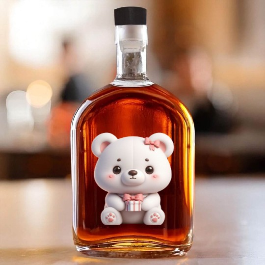 Sweet Teddy Bear and Gift Box Whiskey Bottles