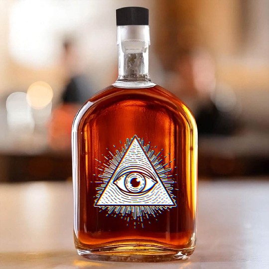 Illuminati - Psychedelic Seeing Eye - Evil Eye Whiskey Bottles