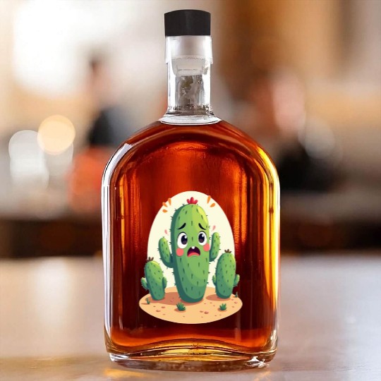 Cactus with Anxiety – Too Sharp to Relax Whiskey Bottles
