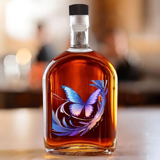 Spectrum Wings – Abstract Floral Butterfly Design Whiskey Bottles