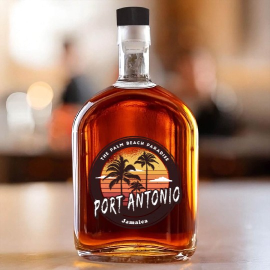 Port Antonio Jamaica - Caribbean Island Paradise Whiskey Bottles