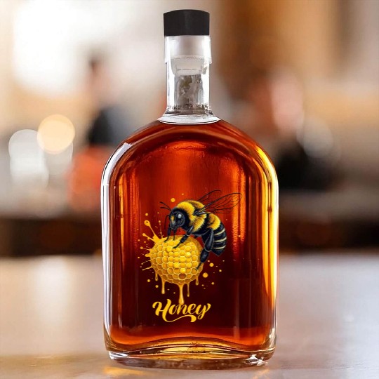 Bee & Honeycomb Art – Sweet Nature Graphic Whiskey Bottles