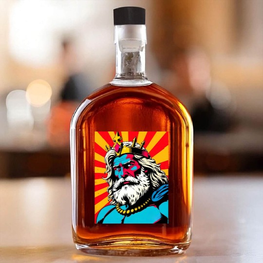 Bold Pop Art Zeus – Colorful Greek God Illustratio Whiskey Bottles