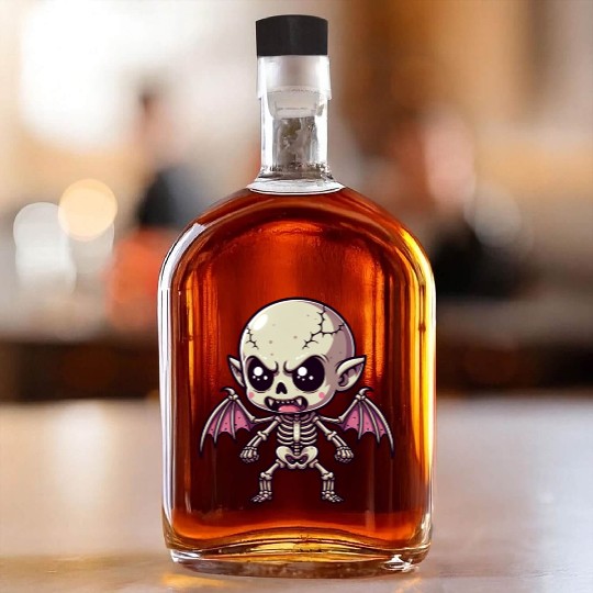 Cute Vampire Skeleton – Bat-Winged Monster Whiskey Bottles
