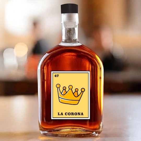 Mexican Lottery Card La Corona Whiskey Bottles