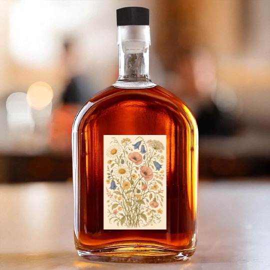 Summer Wild Flowers Whiskey Bottles