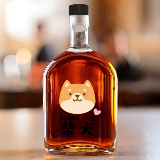 Kawaii Shiba Inu Brown Whiskey Bottles