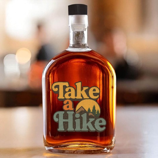 Take A Hike Retro Mountain Whiskey Bottles