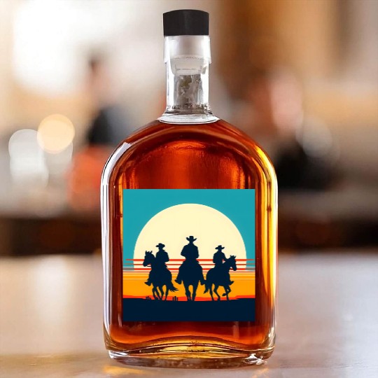 Wild West Sunset Cowboy Whiskey Bottles