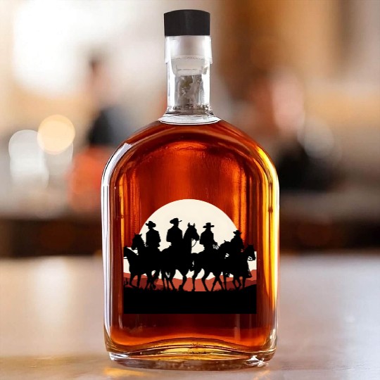 Western Sunset Cowboys Whiskey Bottles