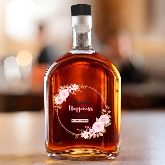 Choose Happiness Floral Frame - Bloom With Joy Whiskey Bottles