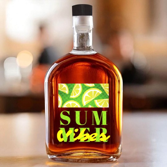 Lemon Fresh Summer Mood – Minimalist Citrus Art Whiskey Bottles