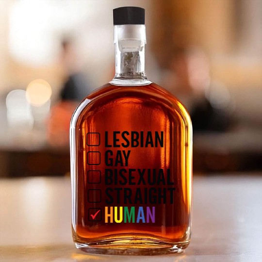 Gay Pride lesbian gay bisexual straight human Whiskey Bottles