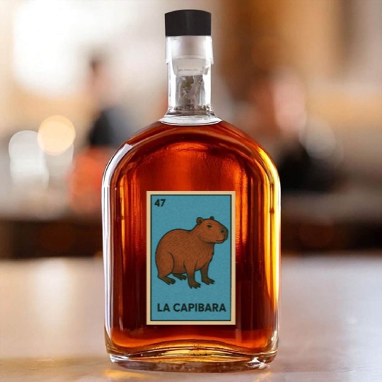 LA CAPIBARA - THE CAPYBARA - LOTERÍA CARD Whiskey Bottles