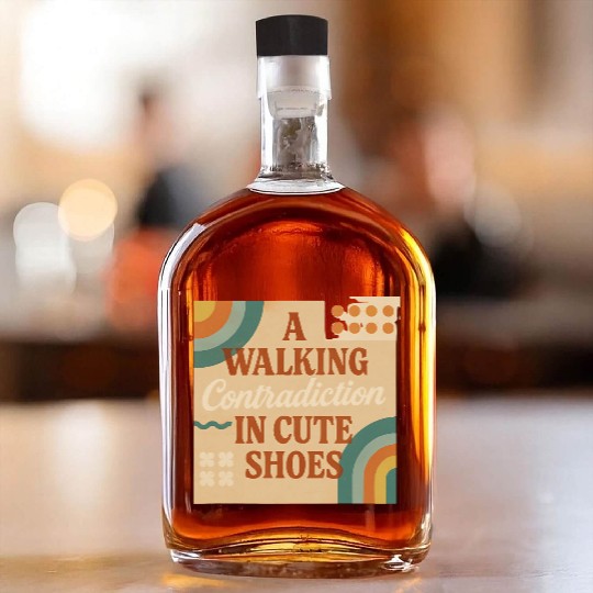 A Walking Contradiction in Cute Shoes - Retro Whiskey Bottles