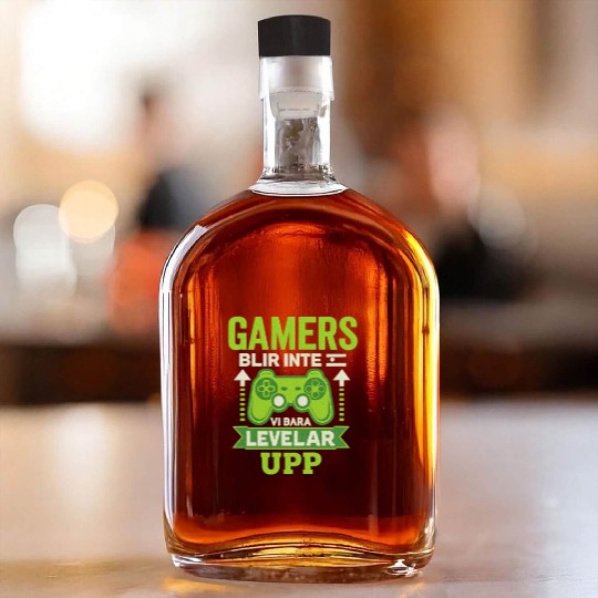 Gamers Don't Age, We Just Level Up - Embroidery Whiskey Bottles