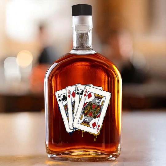 poker cards spades hand Whiskey Bottles
