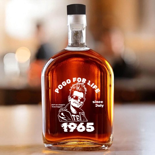 60th Birthday Pogo For Life Since 07/1965 Whiskey Bottles