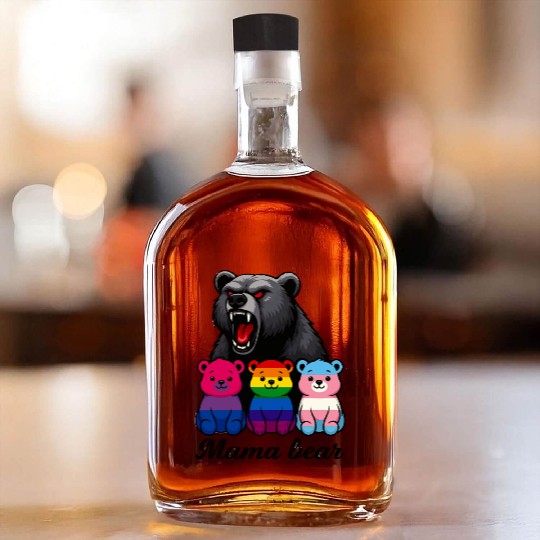 Mama Bear Pride Cubs Whiskey Bottles
