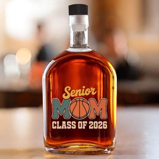 Senior Mom Basketball Class of 2026 Whiskey Bottles